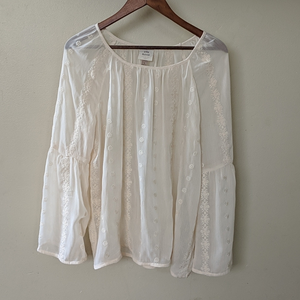 Knox Rose sheer boho blouse